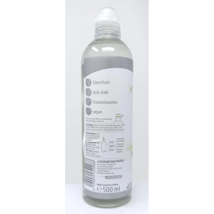 ClearWhite Klarspüler mit Komfort Dosierung, 500 ml, Glasschutz-Formel, schützt vor Glaskorrosion und verhindert Kalkflecken – Bild 2