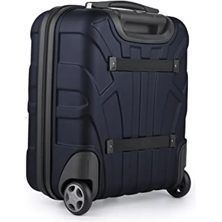 suitline Kleiner Koffer 45x36x20 cm, Easyjet Freigepäck Underseat Handgepäck, Bordgepäck Trolley leicht, 30 Liter, ABS Hartschale, Dunkelblau – Bild 2