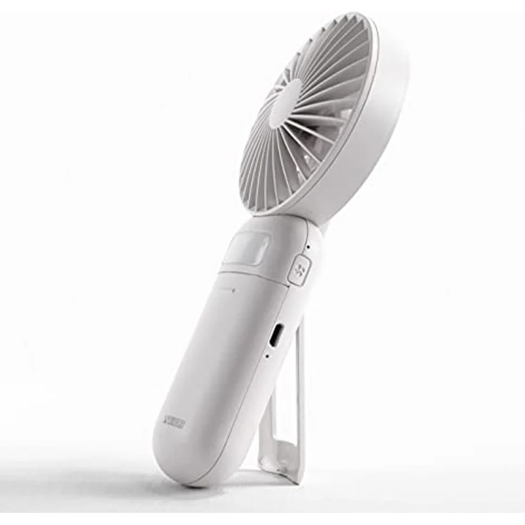 X4-LIFE Mini Tragbarer Handventilator mit Spiegel und LED-Licht - Akku USB - 3 Stufen, leise, leicht, 8 Stunden Laufzeit, Weiss – Bild 3