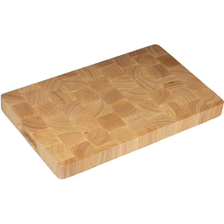 HENDI Holzschneidbrett, Hochwertiges Kautschuk-Holz, mit Griffmulden, Küchenbrett, 265x325x(H)45mm – Bild 2