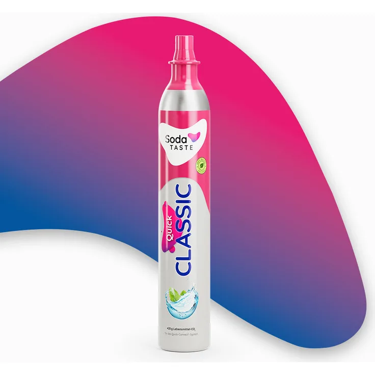 SodaTASTE Tauschzylinder Quick Classic CO₂-Zylinder für Sodastream – Nachhaltig, Passend für Quick Connect, Bis zu 60L Sprudelwasser