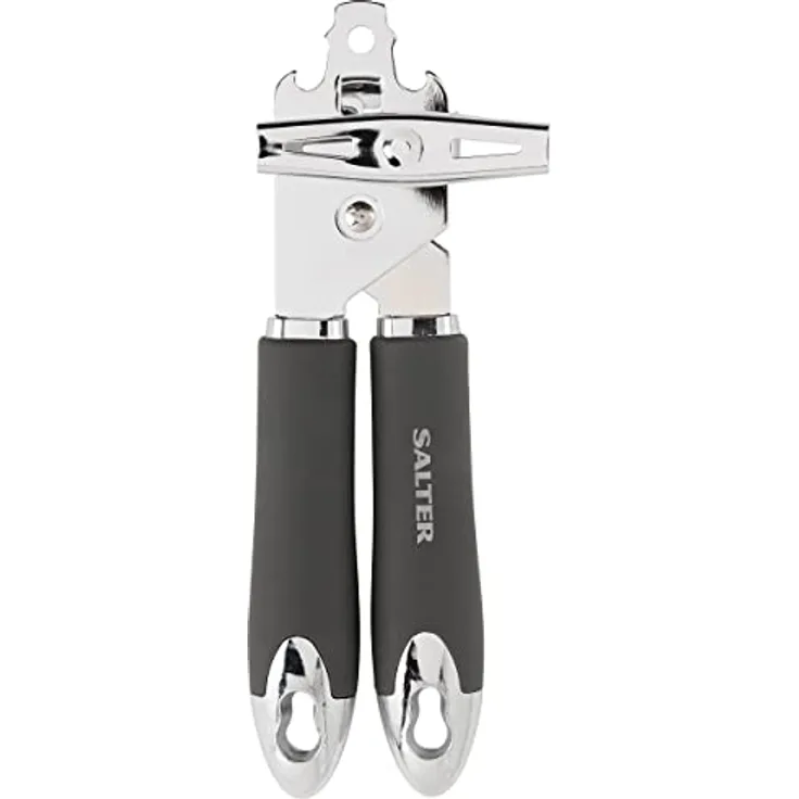 Salter BW11386EU7 Cosmos Dosenöffner, Manuell Deckelöffner, Can Opener, Edelstahl Küchenhelfer mit Hängehaken für Benutzer mit Arthritis, schwache Hände, ältere Menschen, Camping, BPA-Free