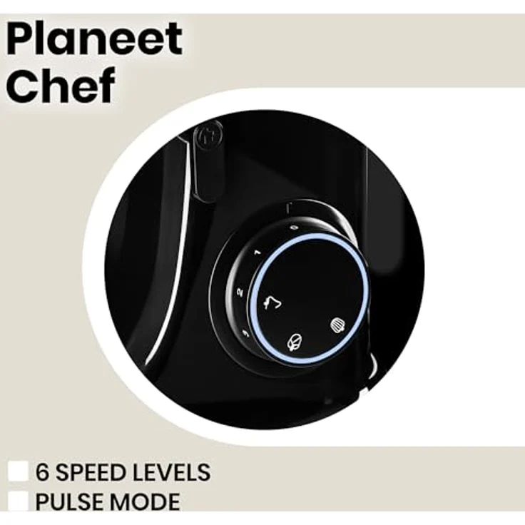 ZEEGMA Planeet Chef Küchenmaschine, Knetmaschine 1500W, Multifunktionaler Roboter, Teigmaschine, Rührmaschine mit 6,5 L Edelstahl Schüssel, 6 Geschwindigkeiten, Teigknetmaschine inkl 3-Teiligem – Bild 3