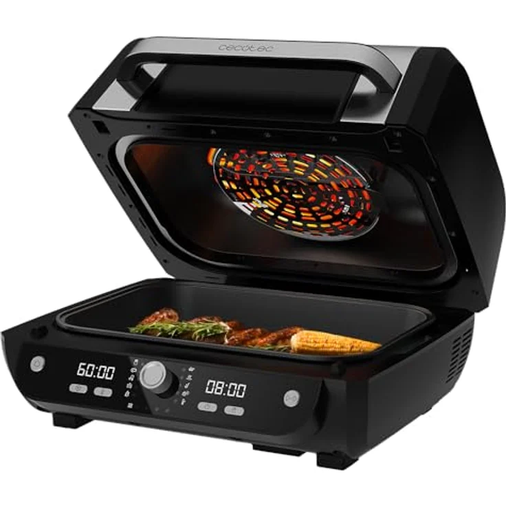 Cecotec Heißluftfritteuse ohne Öl, 8 L, Cecofry FireDome 8000 Pro, 1700 W, Doppelte Heizung, 4 Grillstufen, 12 vordefinierte Modi, einstellbare Temperatur und Zeit, Zubehörpaket – Bild 3