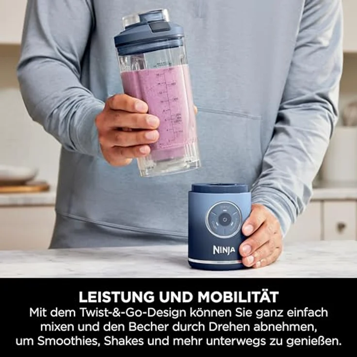 Ninja Blast Max BC251EUNV Standmixer, kabellos mit PowerBlast-Technologie, Farbe: Blau – Bild 4