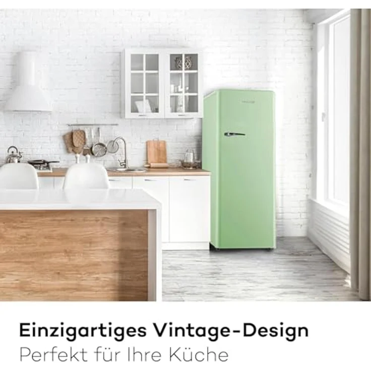 SCHOEPF Vollraum-Kühlschrank Retro RKS245SGD, 238L, Energieeffizienzklasse A, grün – Bild 6