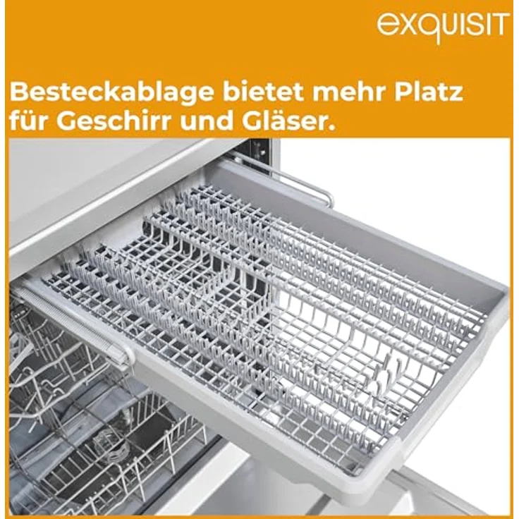 Exquisit GSP56314-030C PRO Geschirrspüler, 60 cm, unterbaufähig, 14 Maßgedecke, EEK C, automatische Türöffnung, 11 Liter, silber – Bild 5