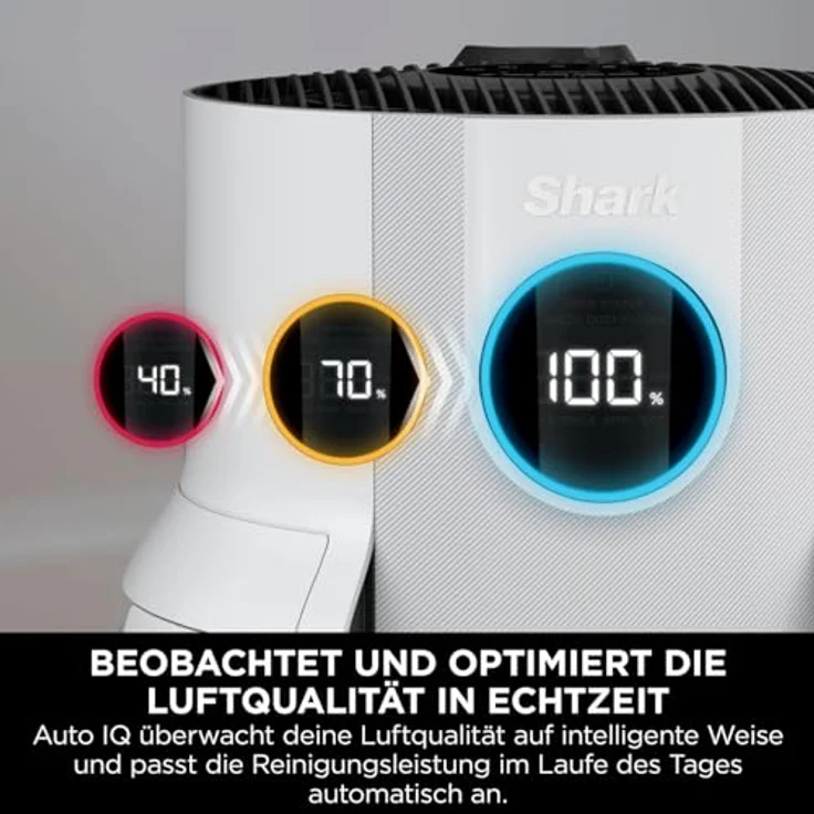 Shark NeverChange5 Luftreiniger: Wohnräume, Kapazität 60 m², HEPA-Filter hält 5 Jahre, fängt 99,97 Prozent Allergene ein (Staub, Pollen, Tierhautschuppen), Auto-Modus, leise, LED-Anzeige, Weiß HP150EU – Bild 3