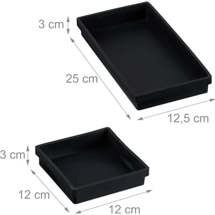 relaxdays Silikon Backform 4er Set, flexibles Material, für Backofen und Tiefkühltruhe geeignet, Schwarz – Bild 4