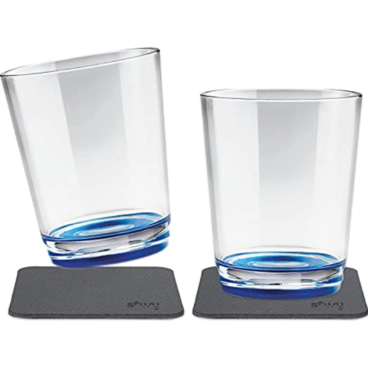 Magnetglas silwy blau, 2er Set, inkl. Untersetzer – Bild 2