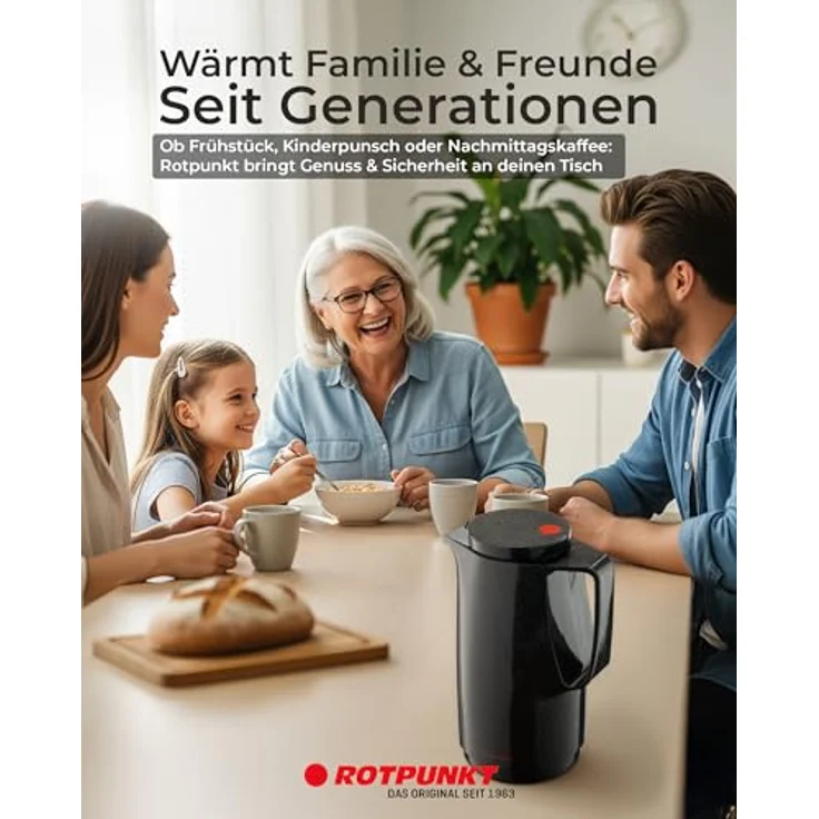 Rotpunkt 760-16-05-0 Isolierkanne 760 1,0L in Schwarz, Edelstahl, 20 x 10 x 10 cm – Bild 7