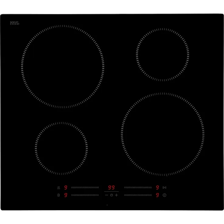 Hanseatic Induktions-Kochfeld von SCHOTT CERAN® MC-IF7042B2, schwarz, 4 Kochzonen mit Sensorsteuerung und 9 Leistungsstufen