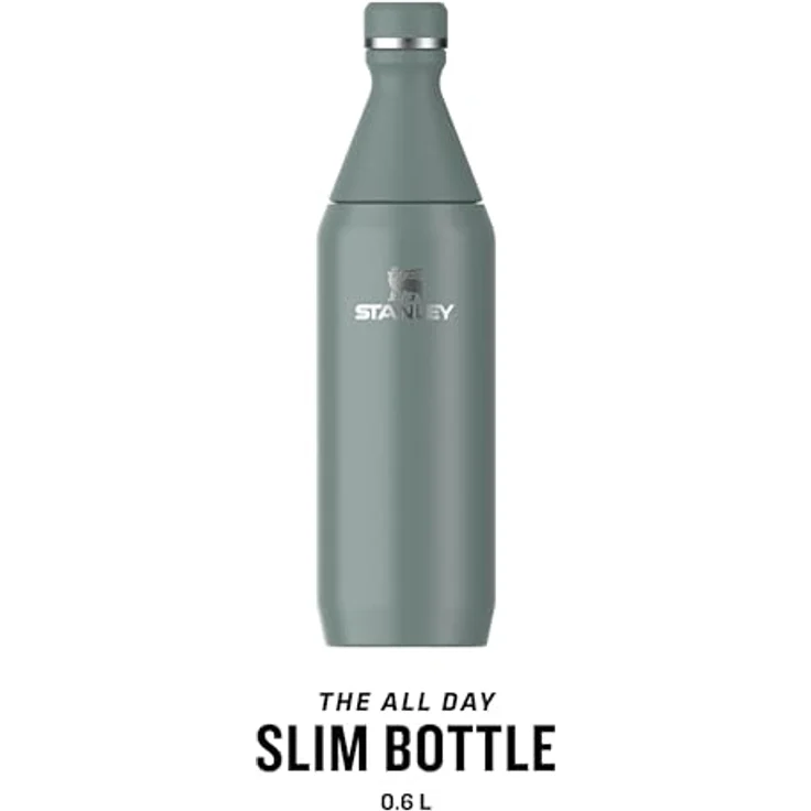 STANLEY All Day Slim Bottle 0,60 L, doppelwandige Vakuumisolierung, aus recyceltem Edelstahl, Farbe shale – Bild 3