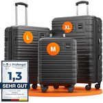 Travely Premium Koffer Set: 28", 24" & Handgepäck Koffer in einem Set, Polycarbonat, TSA Schloss, sanfte Rollen - Koffer & Trolleys - Travely