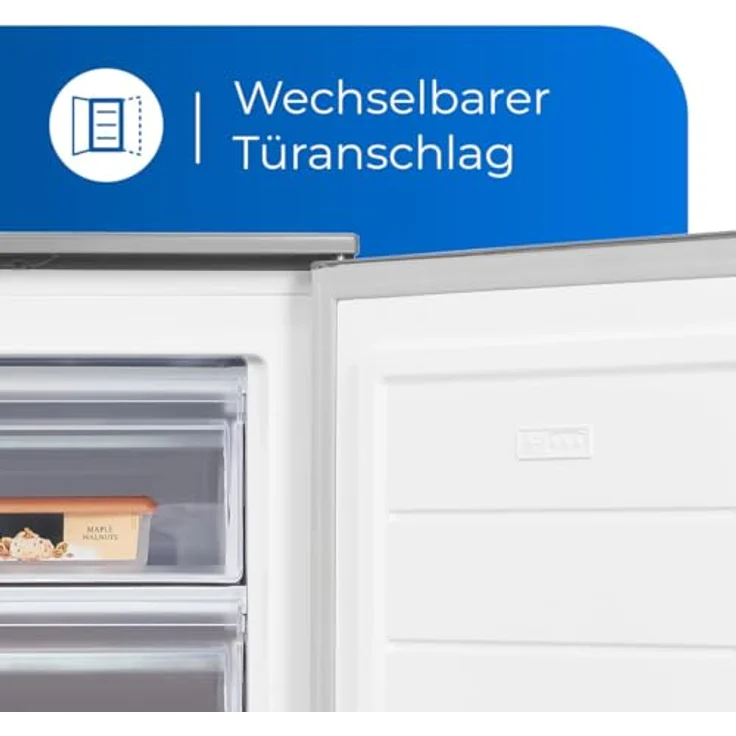 exquisit Gefrierschrank freistehend Silber 87 L EEK: C Eisschrank 55cm breit – Bild 5