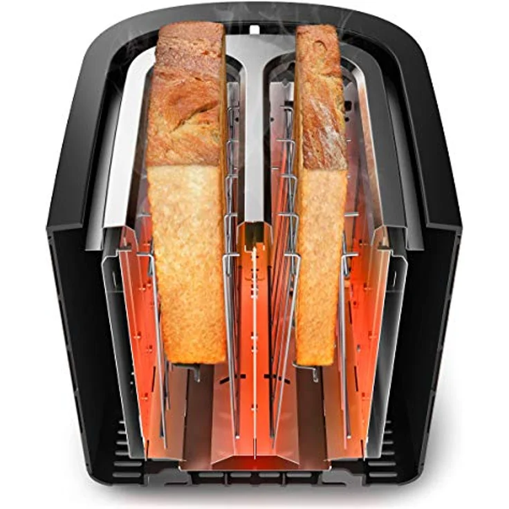 Philips HD2650-90 Toaster Edelstahl (950 W, 8 Bräunungsstufen, Brötchenaufsatz, Auftau- und Aufwärmfunktion, Stopp-Taste, Liftfunktion) – Bild 2