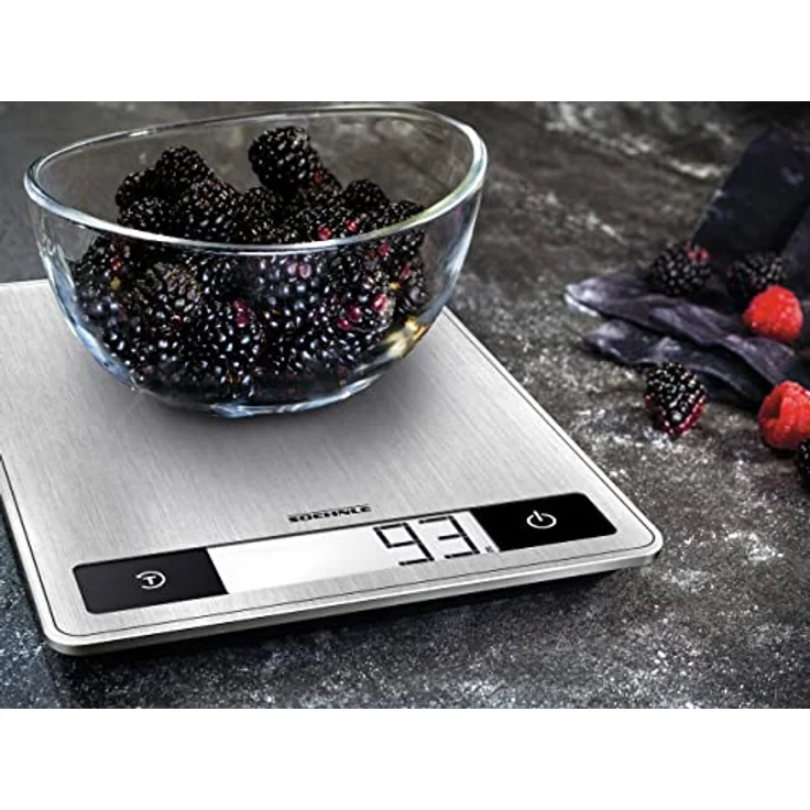 Soehnle Page Profi 200, digitale Küchenwaage, silber, Gewicht bis zu 15 kg (1-g-genau), Haushaltswaage mit patentierter Sensor-Touch-Funktion, elektronische Waage inkl. Batterien – Bild 6