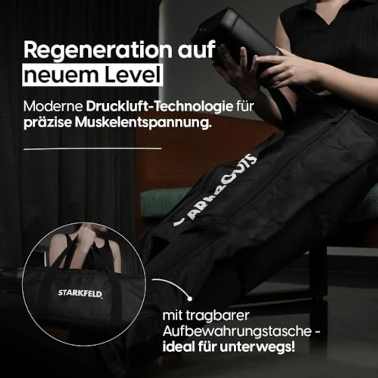 STARKFELD STARKBOOTS Recovery Boots – Lymphdrainage & Beinmassagegerät, 40-200 mmHg, für Venenrückfluss & Wassereinlagerungen, ideal bei Lipödem, Größe L – Bild 2