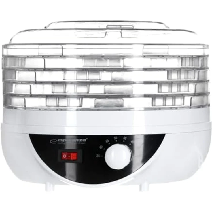 Esperanza EKD002 Dörrautomat, 250W, Stapelsystem, 5 Ablagen,Temperaturregler, Kunststoff, rund, weiß – Bild 3