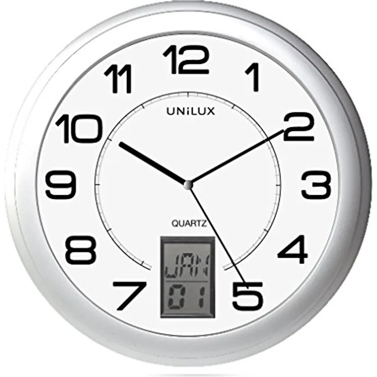 Unilux Funk-Wanduhr Instinct, 31cm, mit Datum - Preisvergleich
