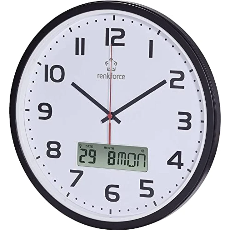 Renkforce HD-WRCL135 Funk Wanduhr 32 cm x 4.5 cm Schwarz – Bild 2