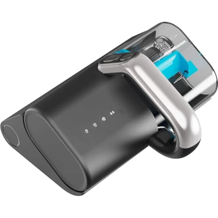 BLACK+DECKER - Handstaubsauger Dust Mites 400W | 12Kpa Saugkraft | 253,7nm UV-Antibakterielle Lampe | Motorisierte Bürste | Doppelfiltration Zyklon + HEPA | 12.000 U/min Vibration | LED-Anzeige, schwarz – Bild 4