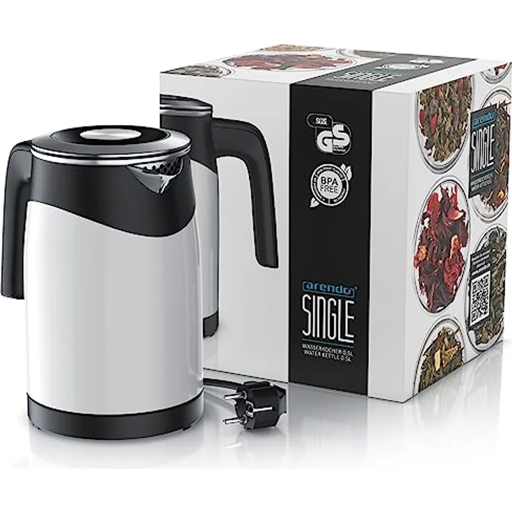 Arendo 23030012 Wasserkocher, 1100W, 0,5L, 5 Temperaturstufen, Warmhaltefunktion, Edelstahl – Bild 8