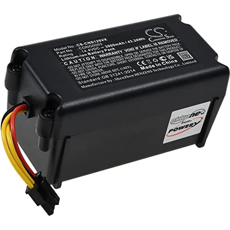Powery Akku für Saugroboter Bagotte BL509, 14,4V 3000mAh Li-Ion – Bild 1