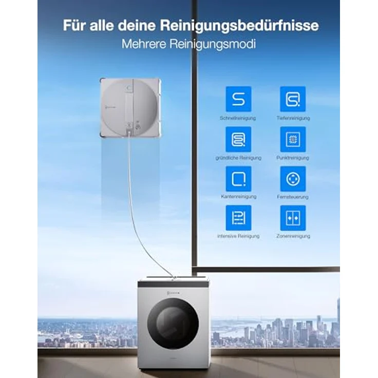 ECOVACS WINBOT W3 OMNI, Fensterputzroboter mit Multifunktionsstation, automatischer Reinigung der Wischpads, TruEdge-Technologie, 12-stufiges Schutzsystem – Bild 10