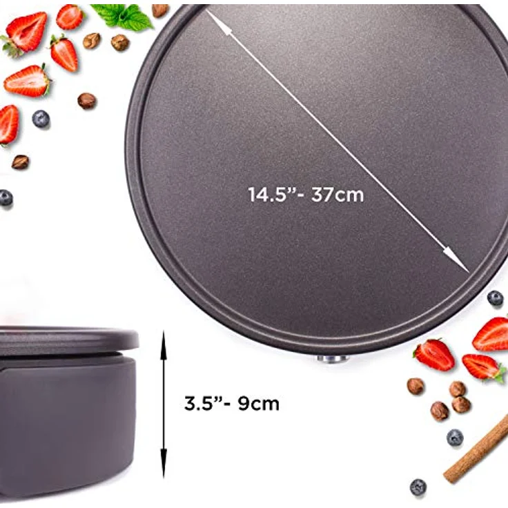 Duronic PM152 Crêpes Maker | XXL Crêpesmaker 37 cm Antihaftplatte | 1500 Watt | inkl. Zubehör | Antihaftbeschichtung | Crepesgerät für Pfannkuchen, Pan Cakes, Galettes, Tortillas, Burrito – Bild 3