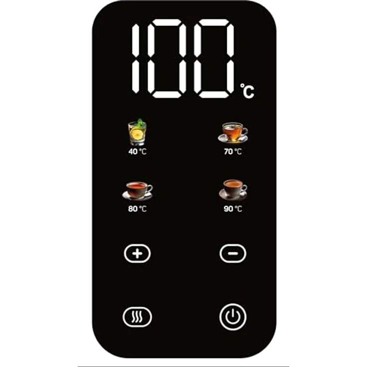 EMERIO Wasserkocher WK-132229, Edelstahl 1.7L, Temperaturwahl 40-100°C, isolierte Doppelwand, BPA-frei, 2200 W, Warmhaltefunktion, Farbdisplay mit Teesorten – Bild 2