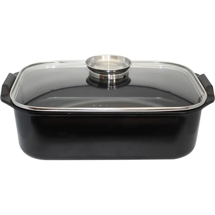 ELO Duo Vital Aluguss Bräter mit Dünsteinsatz, keramische Antihafteffekt-Beschichtung, Glasdeckel, Induktionsboden, für alle Herdarten geeignet, 40 x 26 cm – Bild 4