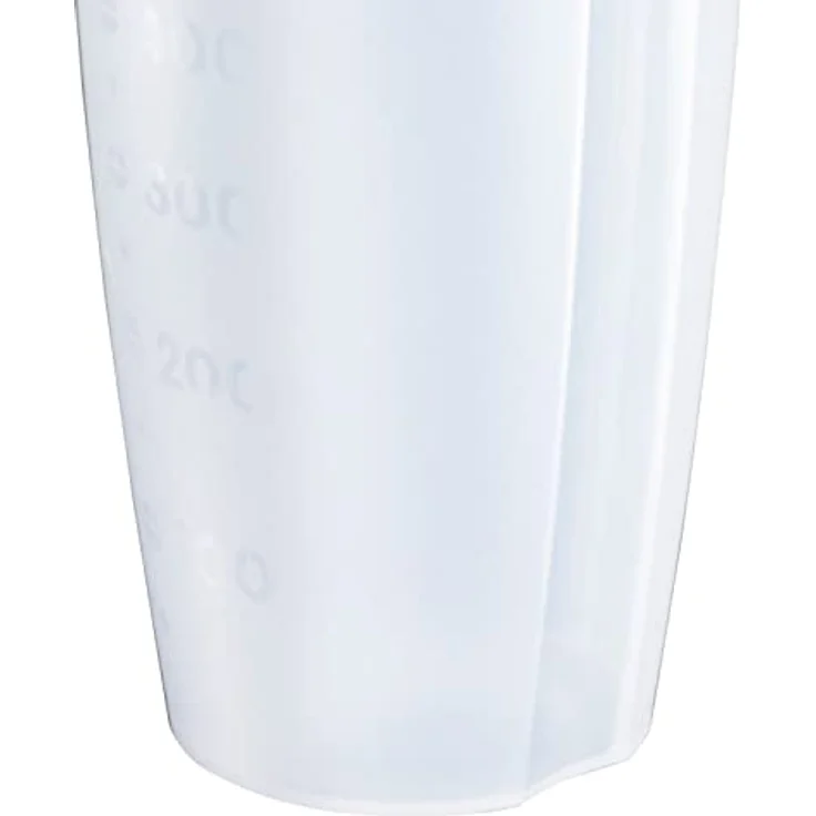 Westmark 2 Mix- und Schüttelbecher/Dressingshaker, 0,5l, BPA-frei, transluzent/rot, mit Mess-Skala, herausnehmbarer Mixscheibe und verschließbarem Ausgießer – Bild 4