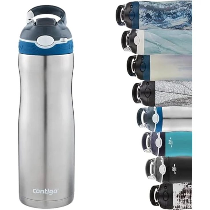 Contigo Ashland Chill Trinkflasche mit Tragegriff, 600 ml, grau – Bild 2