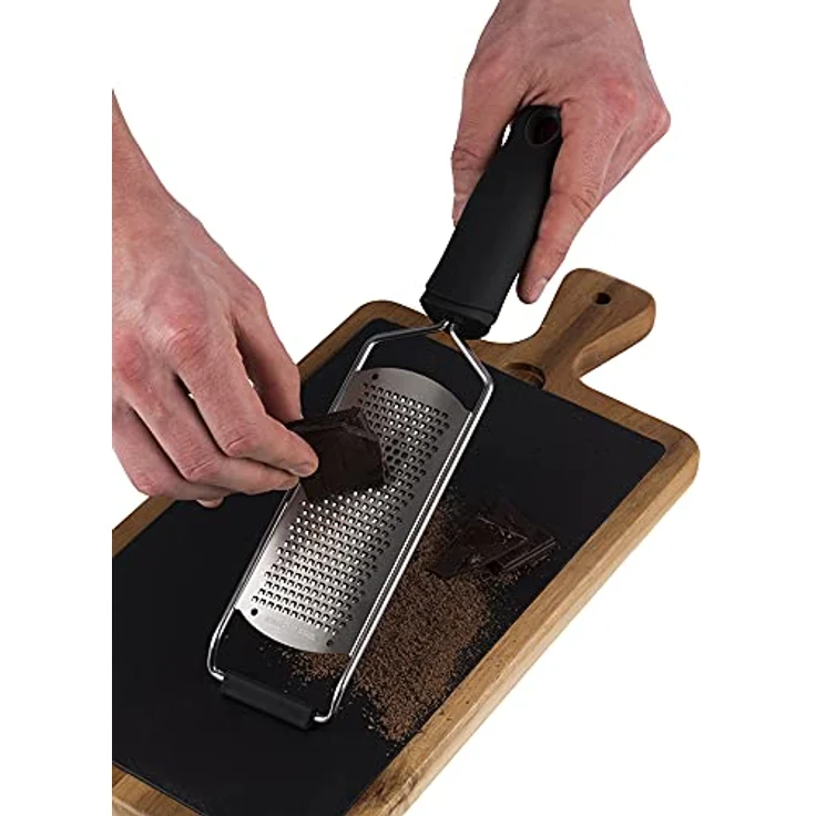 Buddy´s Blades - Premium Reibe, Gesamtlänge 30,5 cm, breite Küchenreibe, Parmesanreibe, Ingwerreibe, Zestenreibe u.v.m, Edelstahl-Klinge inkl. Klingenschutz und Reinigungsbürste, spülmaschinenfest – Bild 5