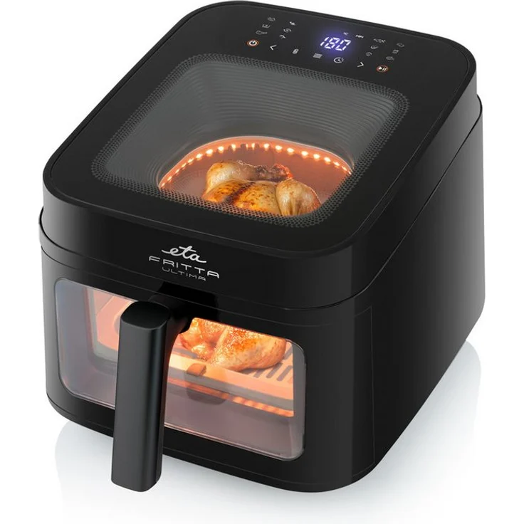 eta Fritteuse Fritta Ultima, 1700 W Heißluftfritteuse mit 12 Programmen, schwarz, 6,5 l Fassungsvermögen und LED-Display