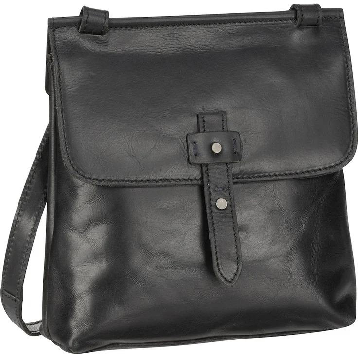 Harold's Aberdeen Handbag upend M, Umhängetasche aus pflanzlich gegerbtem Rindleder, Schwarz, 21 x 6 x 21 cm – Bild 1