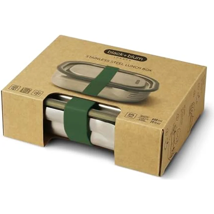 Black+Blum Edelstahl Lunchbox, olive, 600ml – Bild 9