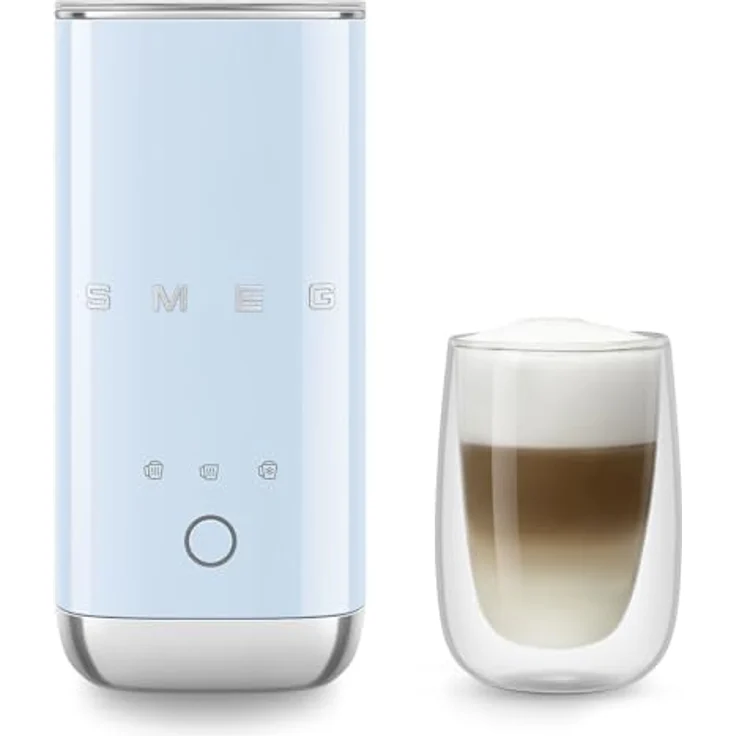 Smeg MFF02PBEU Milchaufschäumer, drei Programme für heiße und kalte Milch, Pastellblau – Bild 9