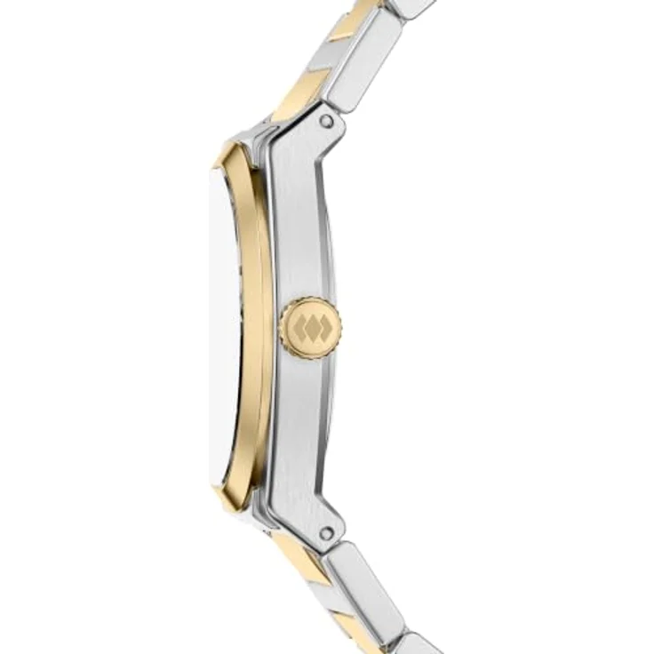 Fossil Everett Damen 27MM Zweifarbige Edelstahluhr mit schwarzem Sunray-Zifferblatt und kratzfestem Mineralglas, ES5495 – Bild 4