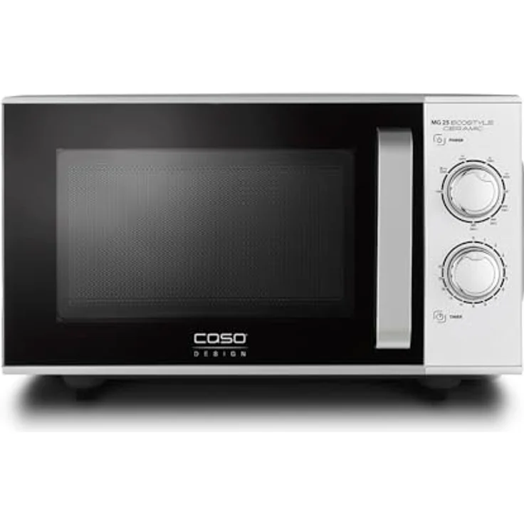 Caso MG 25 Ecostyle Ceramic 2in1 Mikrowelle mit Grill, Standgerät, Keramikboden, Grill-Rost, 20 Liter Garraum, 1000 Watt, silber – Bild 6