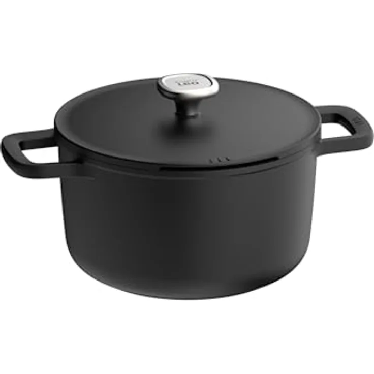 Berghoff LEO Phantom Antihaft Topf mit Deckel 24 cm, backofenfest bis 230°C, CeraGreen keramische Beschichtung, Induktionsgeeignet