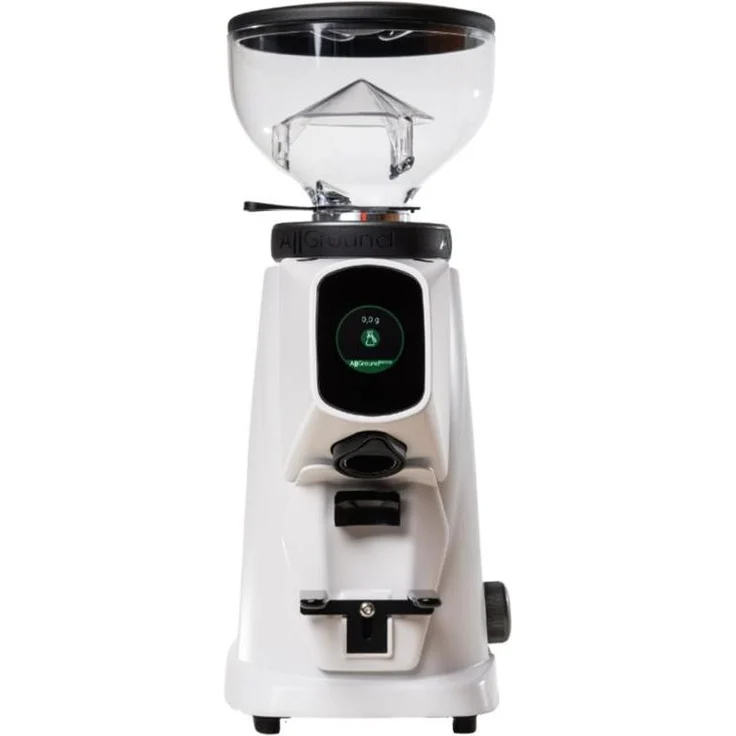 Fiorenzato AllGround Sense Kaffeemühle Artic Weiss Matt, DARK-T Titan Mahlwerk mit Touchscreen-Display für präzises Mahlen