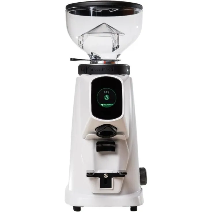 Fiorenzato AllGround Sense Kaffeemühle Artic Weiss Matt, DARK-T Titan Mahlwerk mit Touchscreen-Display für präzises Mahlen