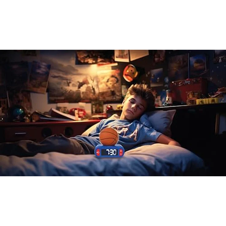 Lexibook RL800BALXB, Basketball Nachtlicht-Wecker mit dimmbarem LCD-Bildschirm und 6 Klingeltönen – Bild 4