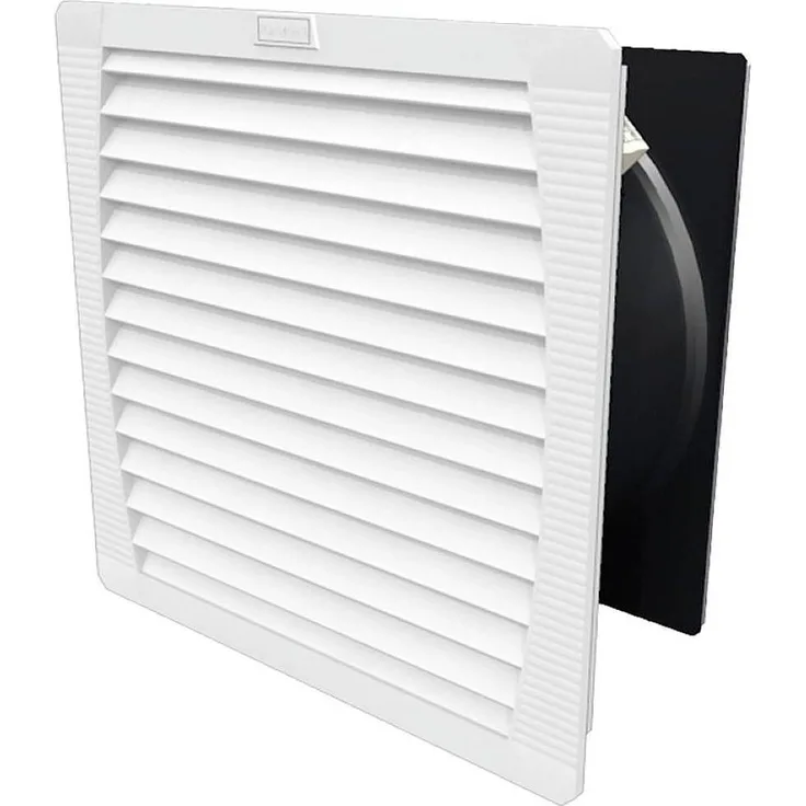 Weidmüller FF-EMC6555, Belüftungsventilator mit 505 m³/h Luftdurchsatz, grau, leise mit 54 dB und integriertem Filter