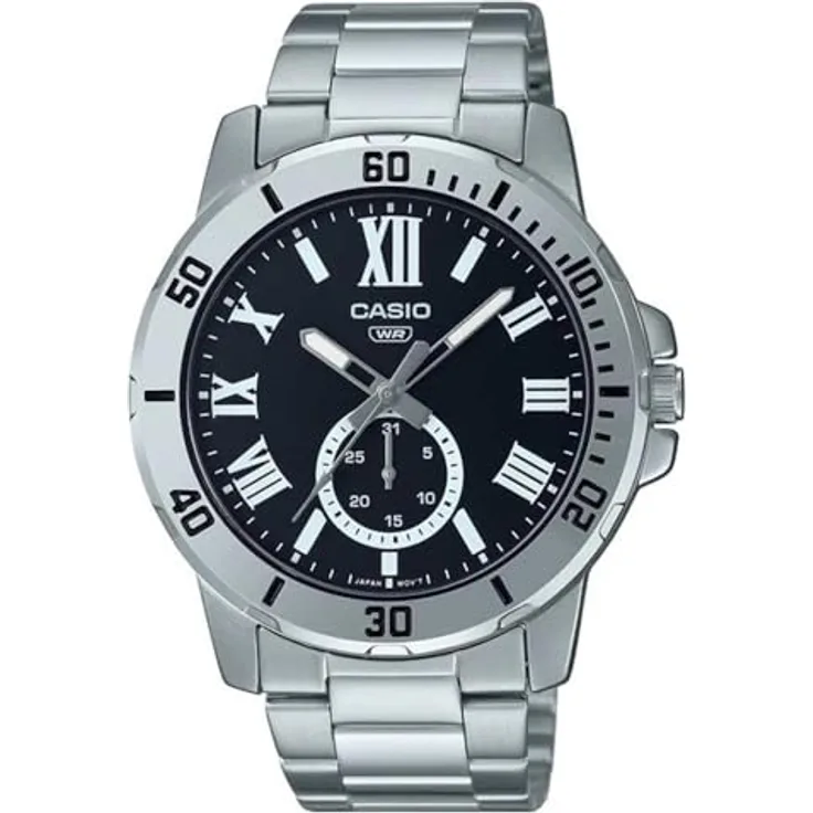 Casio Mtpvd200d1b Watch One Size, Silver grey / silver grey / black, Armbanduhr