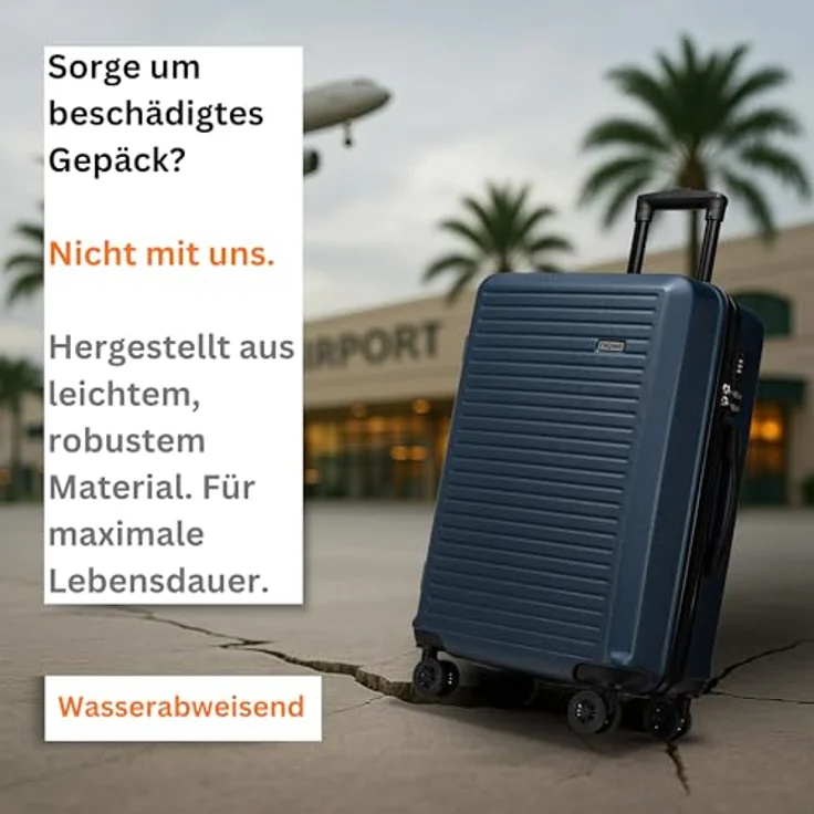 NOWI Koffer L 61L – Hartschalen-Reisekoffer mit 4 Rollen und Zahlenschloss, mittelgroß, leicht, Navy Blau – Bild 2