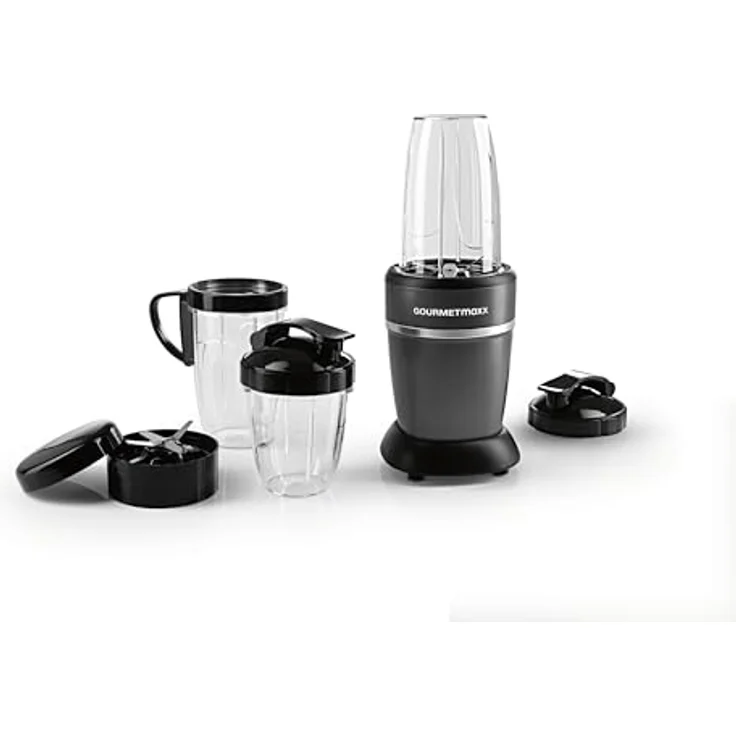GOURMETmaxx Zubehörset L für Nutrition Mixer Pro 1.000, 6-teiliges Set mit 300 ml und 550 ml Mixbechern, To-go-Deckel und Frischhaltedeckel – Bild 5
