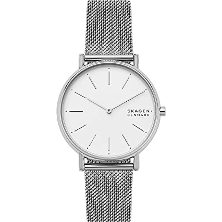 Skagen Damenuhren Signatur, Zweizeiger Uhrwerk, 38mm Silbernes Edelstahlgehäuse mit EdelstahlMesh Armband, SKW2785 – Bild 1
